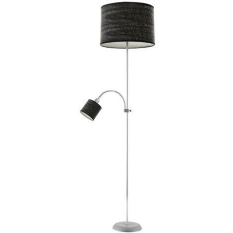 FABRILAMP Floor De Living room Armonia 1xe27 1xe14 Silver-wood Black C/lector 155x40x40 Cm