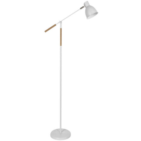 FABRILAMP Floor De Salon Acople 1xe27 White/beech 360º Adjustable 137x25.5x55 Cm