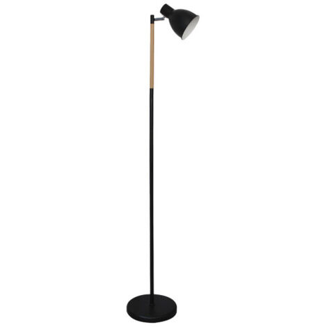 FABRILAMP Floor De Salon Afocar 1xe27 Black/beech Orientable 140x25x25 Cm