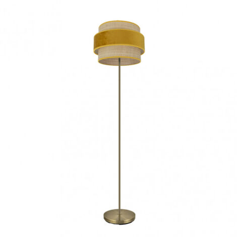 FABRILAMP Floor De Salon Reyes 1xe27 Cuir/naturel-yema 160x40x40 cm