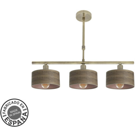 FABRILAMP Gilda Lampe 3xe14 Leder/Dunkelholz Regx55x14 Cm