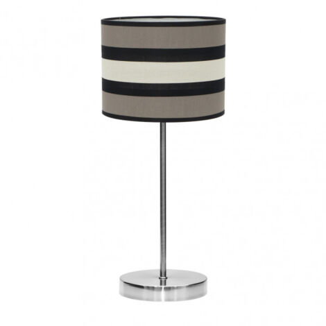 FABRILAMP Grande lampe de table avec abat-jour KARLA modèle chromé