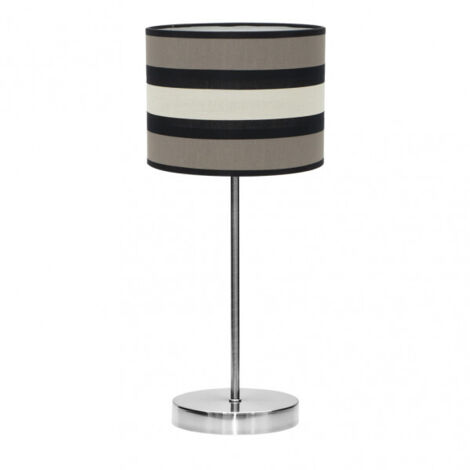 FABRILAMP Große Tischleuchte mit Lampenschirm Modell KARLA Chrom