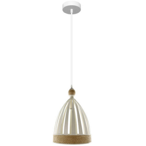 FABRILAMP Hängeleuchte de Decke Portofino 1xe14 Weiß/Buche Regx20x20cm