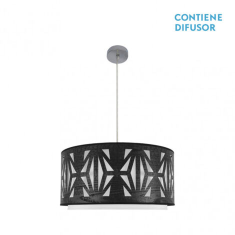 FABRILAMP Hängeleuchte Modell Katerina Chrom/Holz Schwarz