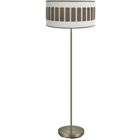 FABRILAMP Ivanna 1xe27 Cuir/Bois foncé Plancher de salon 163x40x40 Cm
