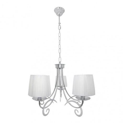 FABRILAMP Klassische Lampe mit Lampenschirmen LUXOR chrom 5 l