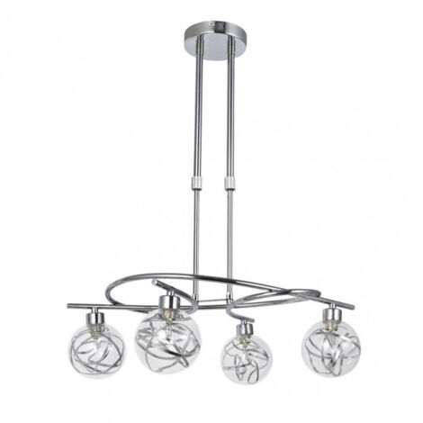 FABRILAMP Kronleuchter Modell VARANASI Chrom 4 Lichter