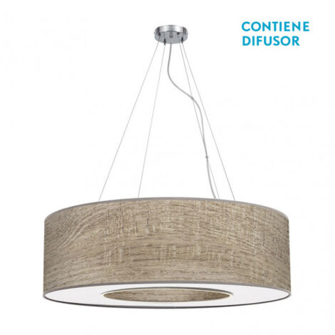 FABRILAMP Lampada a sospensione a 4 luci modello Haiti Cromo / Legno Grigio