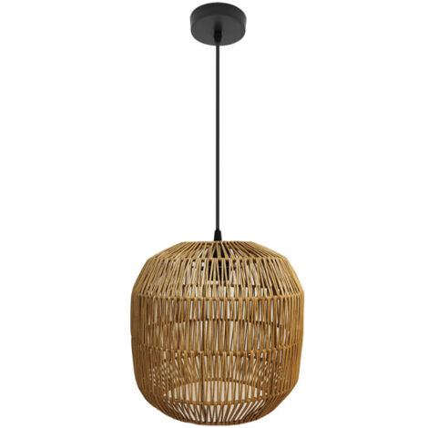 FABRILAMP Lampada a sospensione de soffitto Fabio 1xe27 Nero/naturale 33d