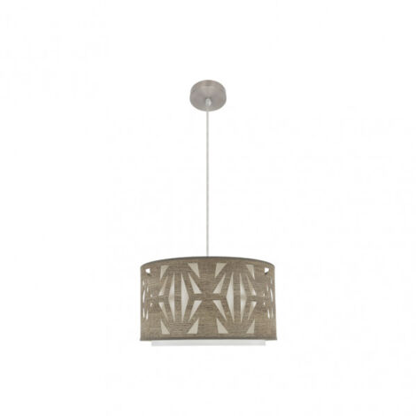 FABRILAMP Lampada a sospensione in nichel/legno grigio modello Katerina 1xE27 Dimmerabile