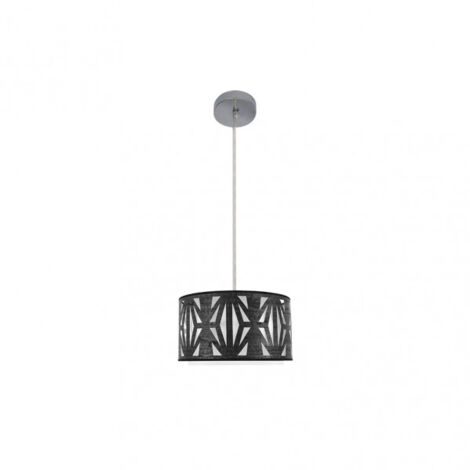 FABRILAMP Lampada a sospensione modello Katerina 1lit xe27 Cromo/legno Nero