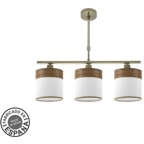 FABRILAMP Lampada Cloe 3xe14 Pelle/legno bianco Dark Regx55x14 cm