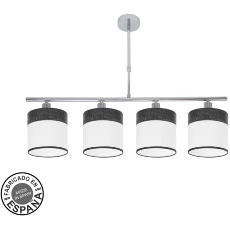 FABRILAMP Lampada Cloe 4xe14 Cromo/bianco-legno Nero Regx75x14 cm