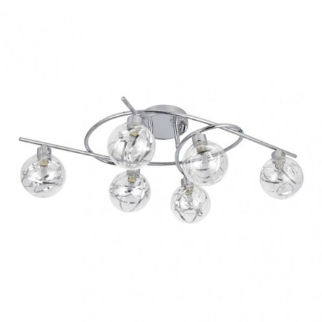 FABRILAMP Lampada da soffitto de 6 luci modello VARANASI cromo