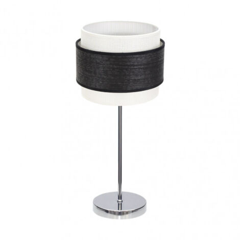 FABRILAMP Lampada da tavolo bicolore modello Myriam 1Light Chrome/Black Wood