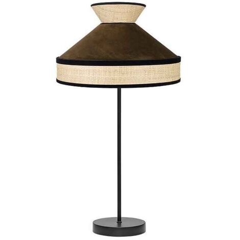 FABRILAMP lampada da tavolo modello FABRIZO Alta con dettaglio Naturale/marrone