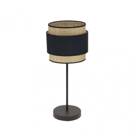FABRILAMP Lampada da tavolo nera/naturale modello Kandy 1xE