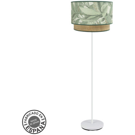 FABRILAMP Lampada de lampada da terra soggiorno Congo 1xe27 Bianco/verde-naturale