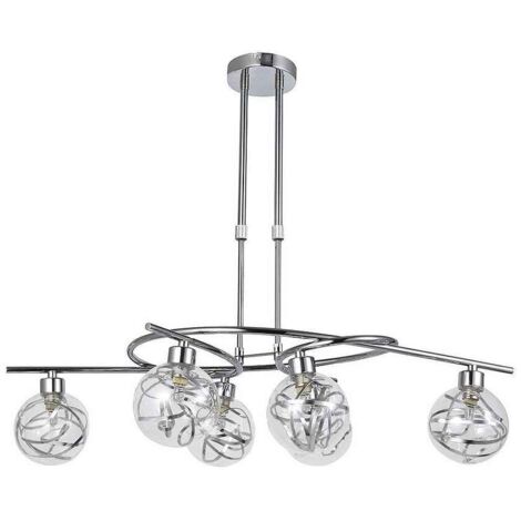 FABRILAMP Lampada di 6 luci modello VARANASI cromo