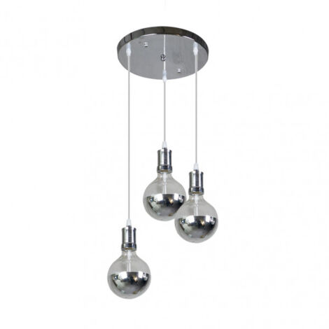 FABRILAMP Lampada Gala 3xe27 Cromo/Cromo Lampadine incluse 24w 2700k 2100lm Regx36x36 Cm
