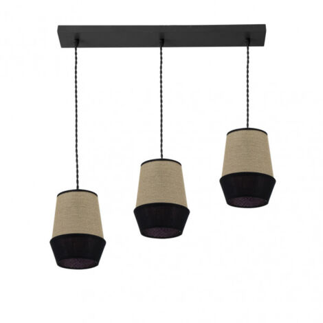 FABRILAMP Lampada lineare 3 luci Bell Saco/nero Dimmerabile