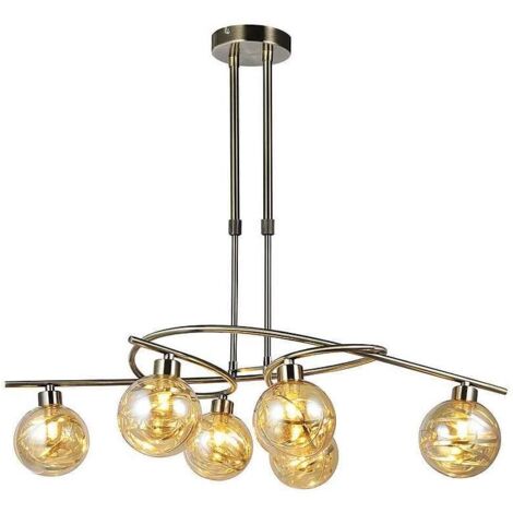 FABRILAMP Lampada modello VARANASI in pelle di 6 luci