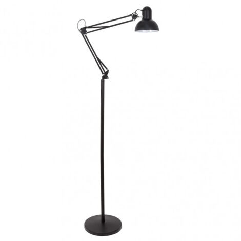 Fabrilamp – Lampadaire articulé noir mat 180 cm – Douille E27 – Métal robuste pour bureaux et salons – Design vintage élégant - 1xe27
