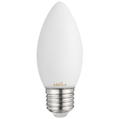 FABRILAMP Lampadina de candela de filamento opalino LED E27 Abrila (6 W 3000 K 540 lm) Ø3,5 x 9,7 cm