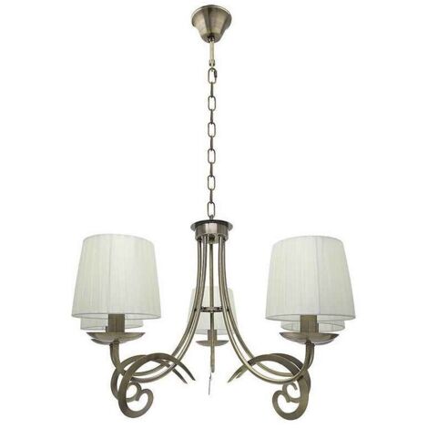 FABRILAMP Lampara cuero modelo LUXOR 5 l. con pantallas
