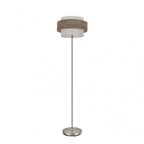 FABRILAMP  Lampara De Pie De 1luz Modelo Myriam Color Madera Gris