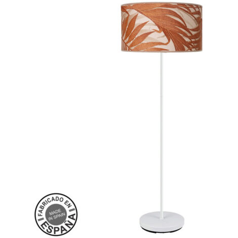 FABRILAMP Lámpara de pie de salon Moda 1xe27 Blanco/hoja Caldera
