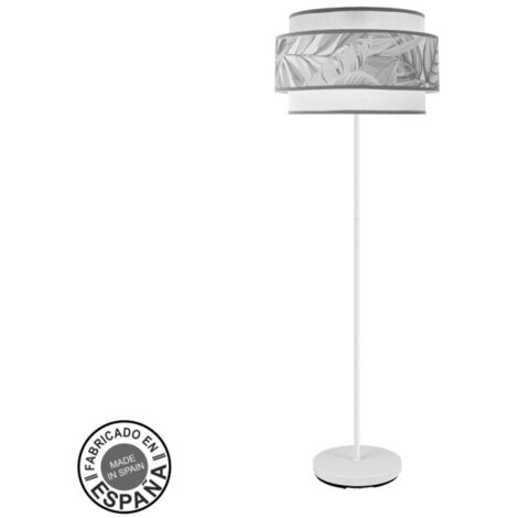 FABRILAMP lámpara de pie salón 3p Camerun 1xe27 Blanco/gris 40d