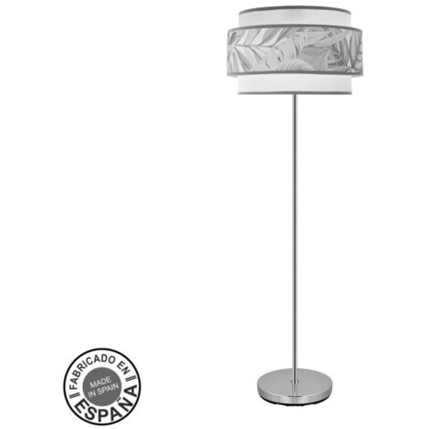 FABRILAMP lámpara de pie salón 3p Camerun 1xe27 Cromo/blanc/gris 40d