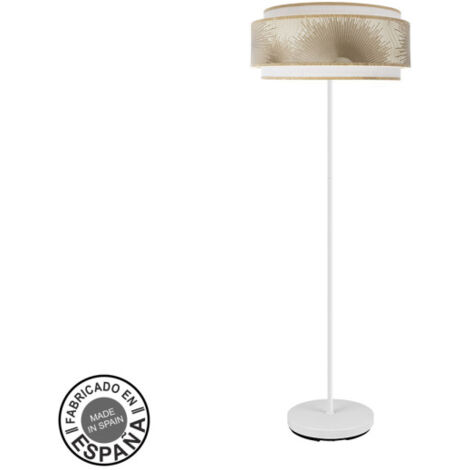 FABRILAMP Lámpara de pie salon Nepal 3p 1xe27 Blanco/oro 40d