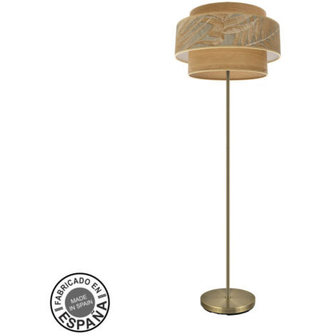 FABRILAMP Lámpara de pie salon Samoa 1xe27 Cuero/camel 40d