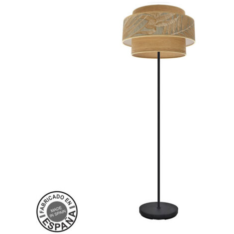 FABRILAMP Lámpara de pie salon Samoa 1xe27 Schwarz/camel 40d