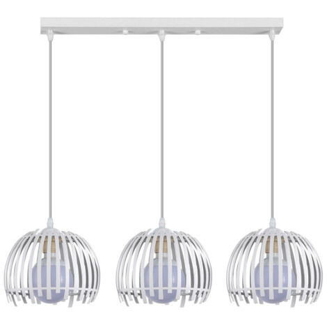 FABRILAMP Lámpara de techo alargada Latina Blanca 3xe27 Regx74x20cm