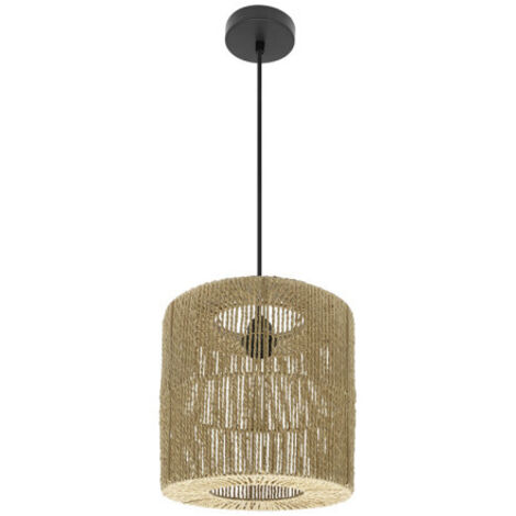 FABRILAMP Lámpara de techo colgante Fabriano 1xe27 Negro/natural Regx28x28cm