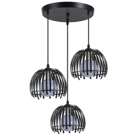 FABRILAMP Lámpara de techo colgante Latina Negro 3xe27 Regx40x40cm