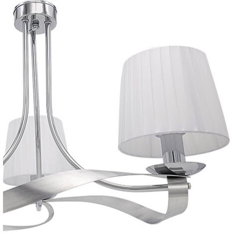FABRILAMP Lampara de techo modelo Baeza Cromo con Pantalla Blanca