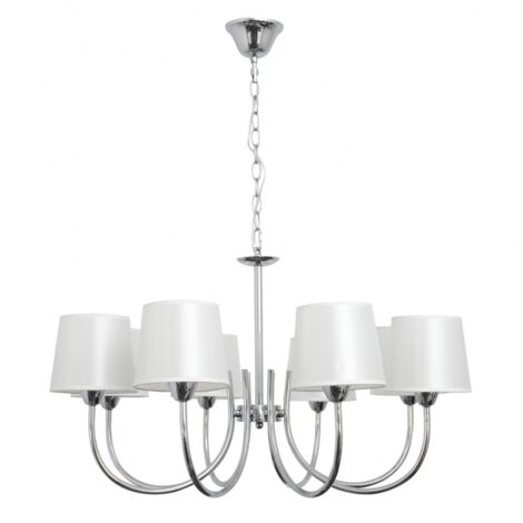FABRILAMP Lampara Guadalajara 8xe14 Cromo Pantalla Blanco