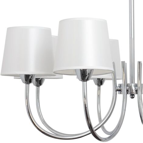 FABRILAMP Lampara Guadalajara 8xe14 Cromo Pantalla Blanco