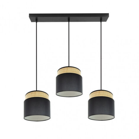 FABRILAMP Lampara Lineal Modelo Kandy 3 Luces Natural/negro