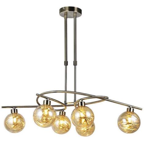 FABRILAMP Lampara modelo VARANASI cuero de 6 luces