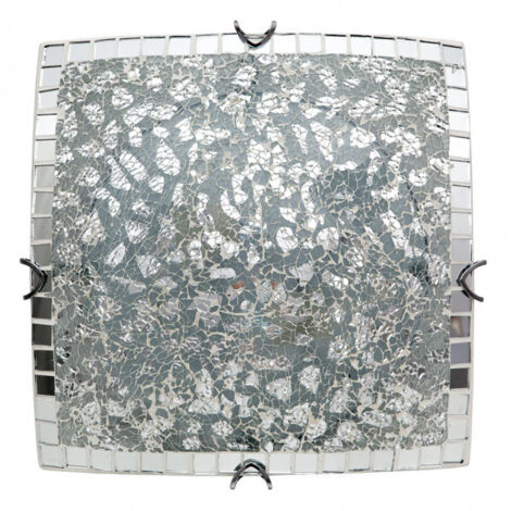 FABRILAMP Lampara Plafon en cromo Cuadrado modelo Tenor Mosaico