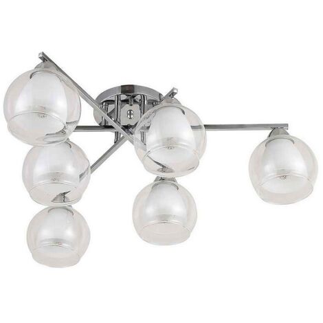 FABRILAMP Lampara plafon MAKALU cromo con 6 luces