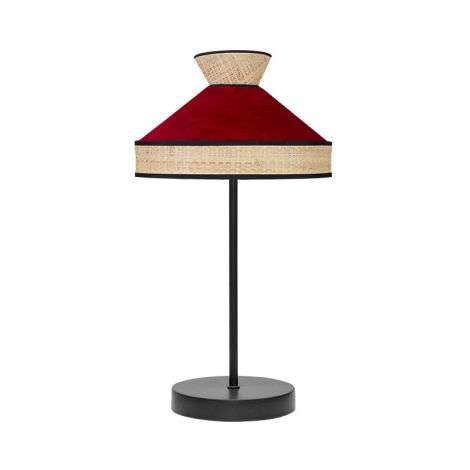 FABRILAMP Lampe à poser avec finition naturelle/rouge Fabrizio