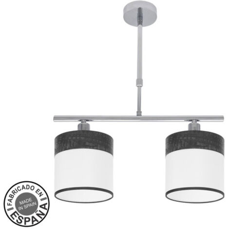 FABRILAMP Lampe Cloe 2xe14 Chrome/bois blanc Noir Regx43x14 cm