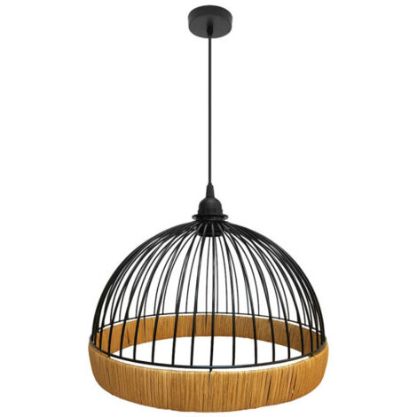 FABRILAMP Lampe de Deckenpendelleuchte Gaston 1xe27 Schwarz/natural 36d